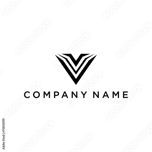 Free Download V abstract logo design - GFXLoad