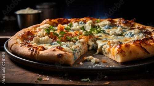 A close up shot of cheese pizza on the table