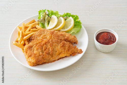 Homemade Breaded Weiner Schnitzel with Potato Chips