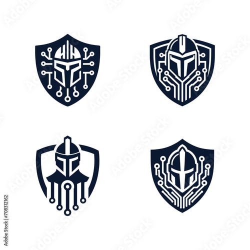 Logo of guardian cyber with shield in simple and modern style for technology company