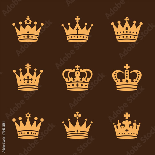 Vector of king crown with simple and elegant style