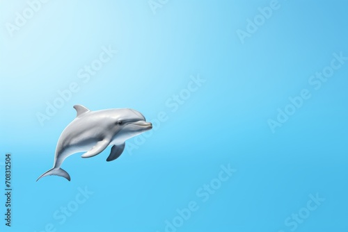 Dolphins are seen frolicking in the clear blue water.