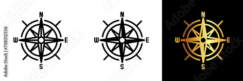 A timeless nautical compass icon, embodying a sense of direction, adventure, and maritime exploration. Ideal for designs related to navigation, travel, and discovery. photo