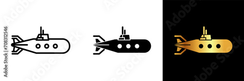 Dive into the depths of adventure with this submarine icon, capturing the spirit of underwater exploration and maritime technology.