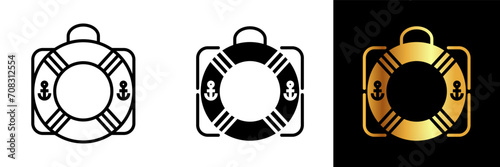 Ensure safety and signify rescue with this lifebuoy icon, a timeless representation of maritime security and life-saving equipment.