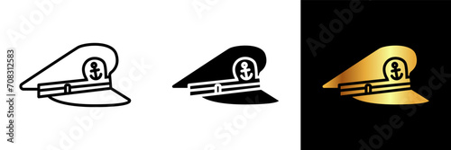Command respect and authority with this navy officer hat icon, symbolizing maritime leadership and naval professionalism.