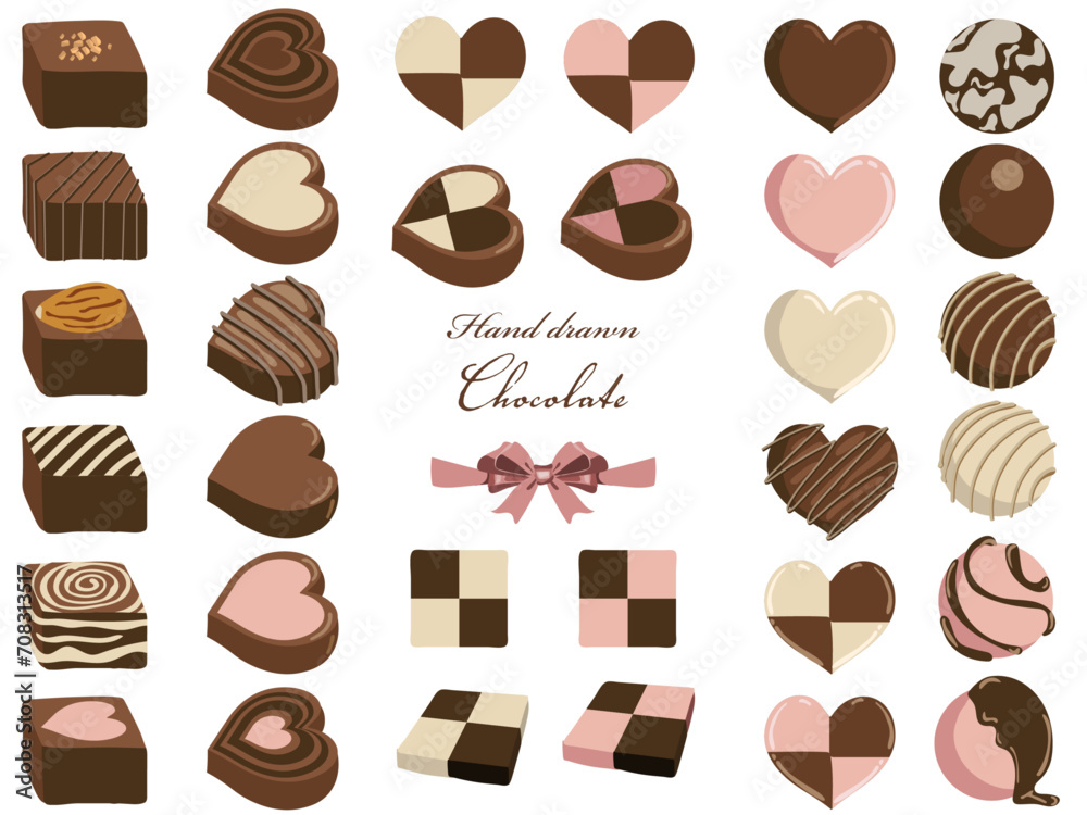 Obraz premium チョコレートとクッキーの素材セット