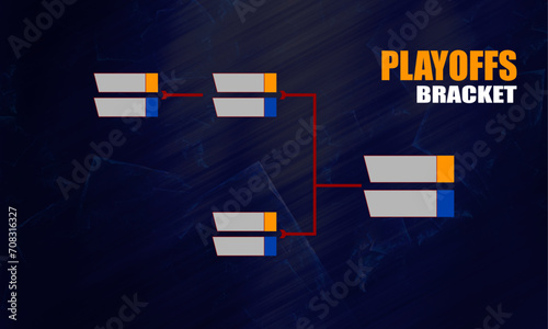 Illustration of an esports match bracket, usually used for playoff rounds in online moba game matches