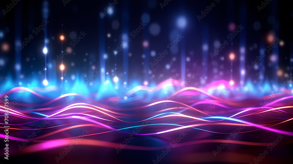 Obraz premium Technology abstract line background and light effect, technology-sense background material