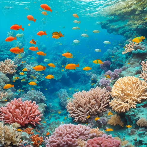 coral reef and fishes © Rewat