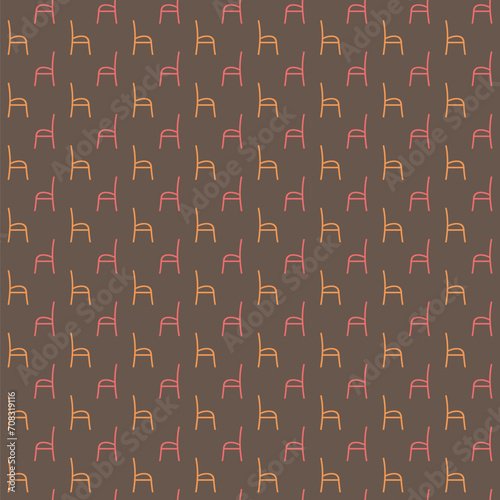 chair shapes. vector seamless pattern. color repetitive background. fabric swatch. wrapping paper. continuous design template for textile, home decor