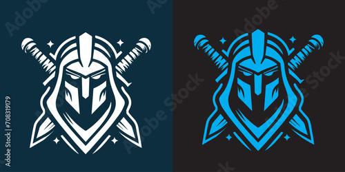 editable warrior mask logo suitable for e sport logo © Ikitah