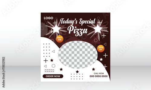Fresh food marketing social media post template design.