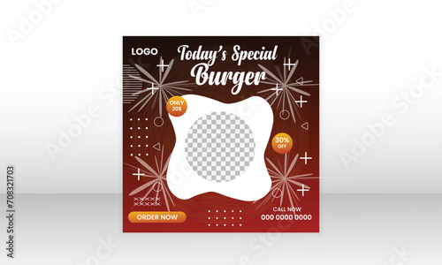 Fresh food marketing social media post template design.
