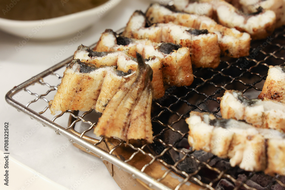 Korean food. Charcoal grilled eel Korean food. Charcoal grilled eel