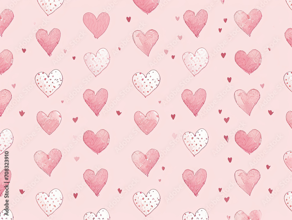 pink background with love shape, for love day. Ai Generated Images