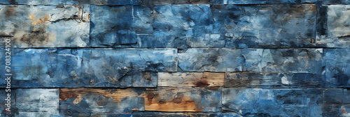 blue grunge background with seamless pattern vintage retro texture with cracks © alexkoral