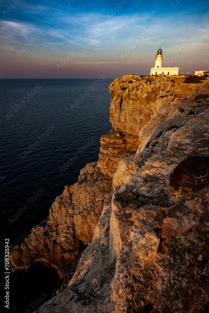 favaritx lighthouse seascape sunset sunrise sea mediterranean minorca light color