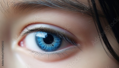 close up shot of beautiful eyes from young girl