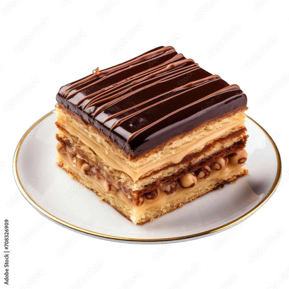 luxurious Opera Cake  Transparent Background Png Image