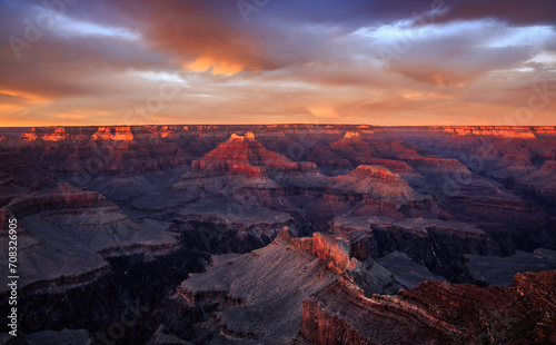 Sunset Glow on the Grand Canyon, Grand Canyon National Park, Arizona