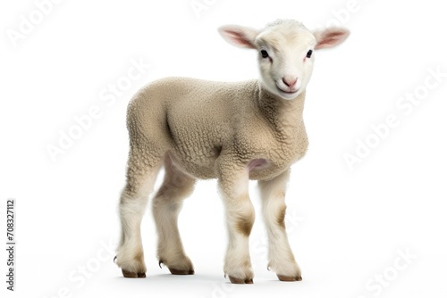 baby sheep on white background