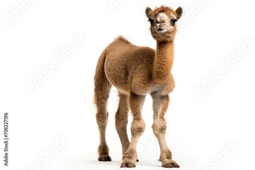 baby camel on white background
