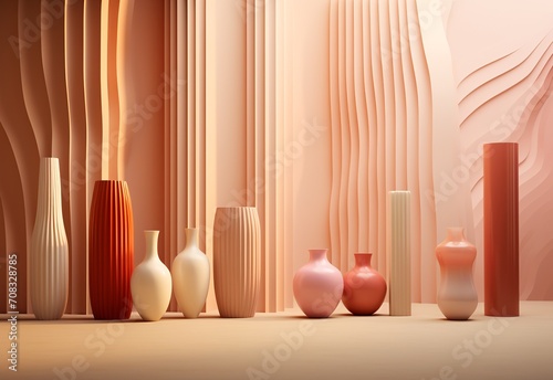 Set of decorative vases with decorations