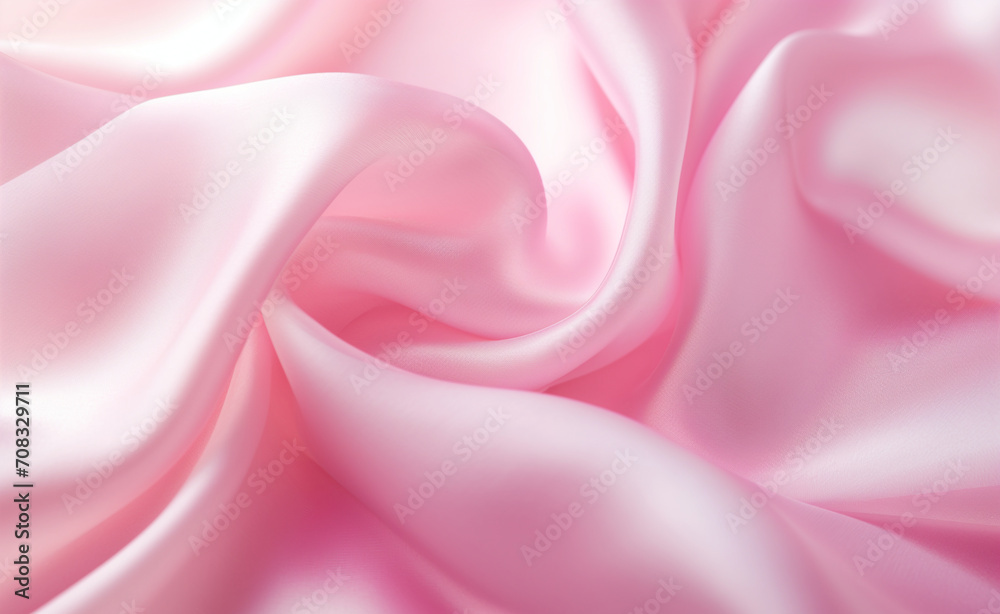 Fototapeta premium Soft pink background with a smooth, flowing fabric design