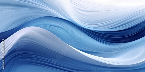Abstract blue flowing background, Generative AI