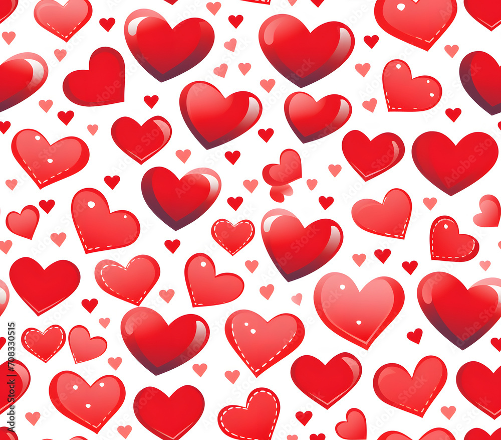 Red love heart seamless pattern illustration Red love heart seamless pattern illustration
