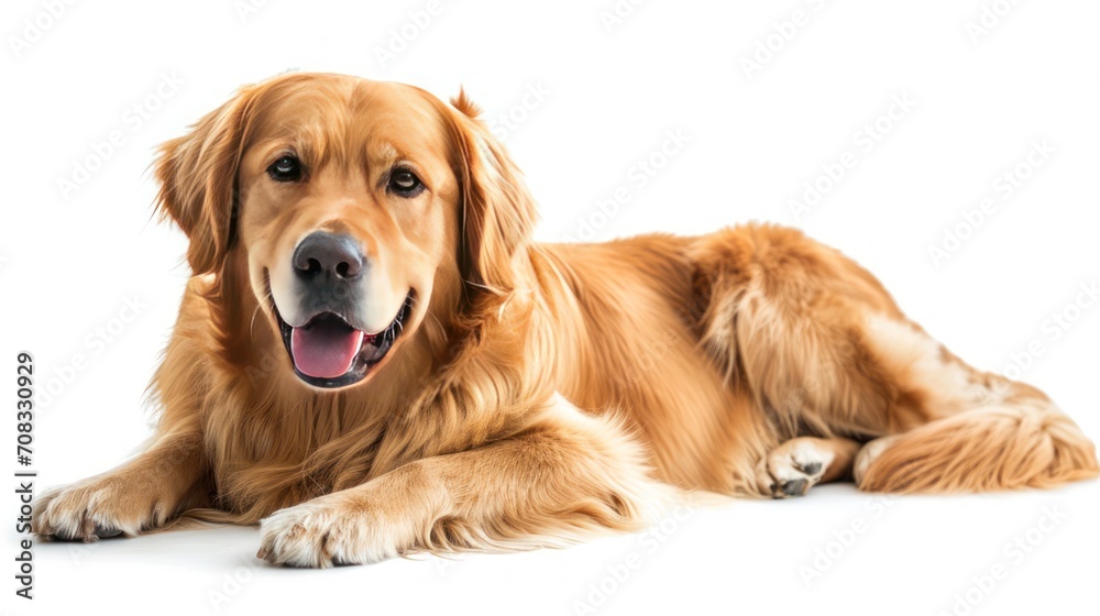 Adorable and amiable Golden Retriever puppy. Generative Ai.