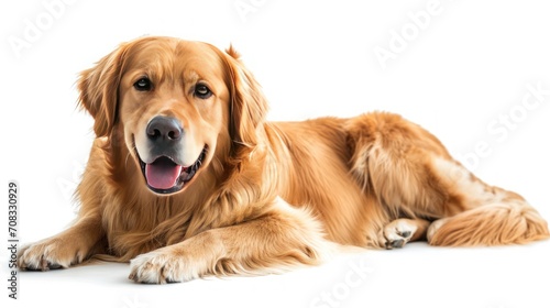 Adorable and amiable Golden Retriever puppy. Generative Ai.