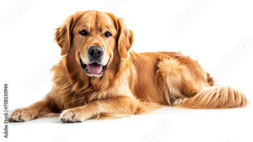 Adorable and amiable Golden Retriever puppy. Generative Ai.