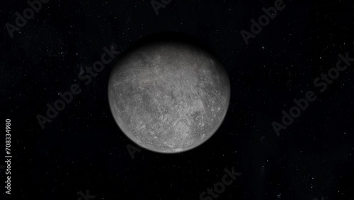 Planet Mercury Floating in space beautiful space scene 3D Rendering