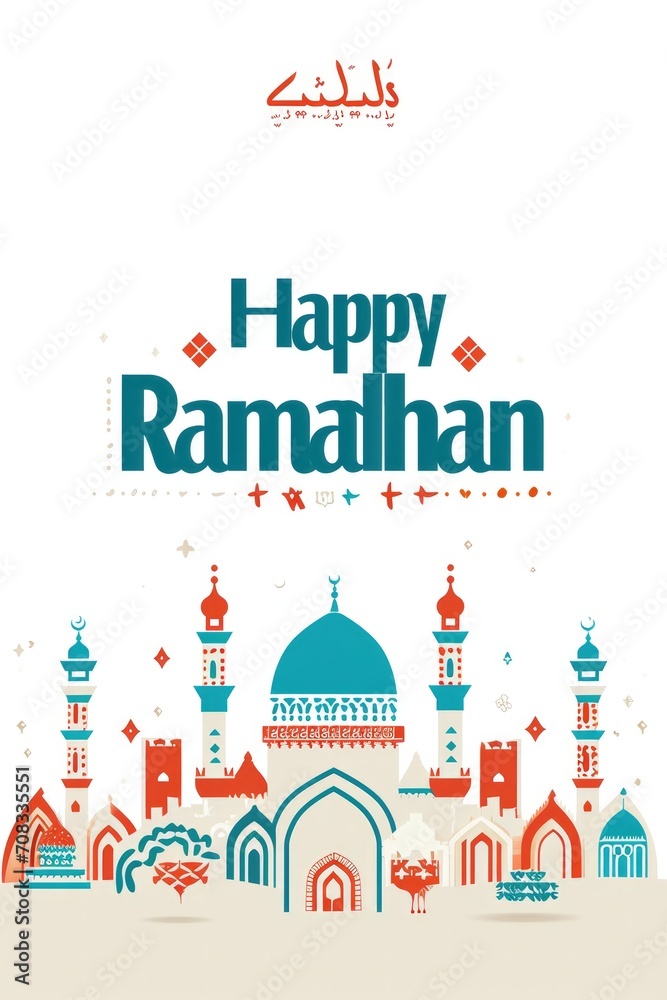 Happy Ramadhan greeting card design Happy Ramadhan greeting card design