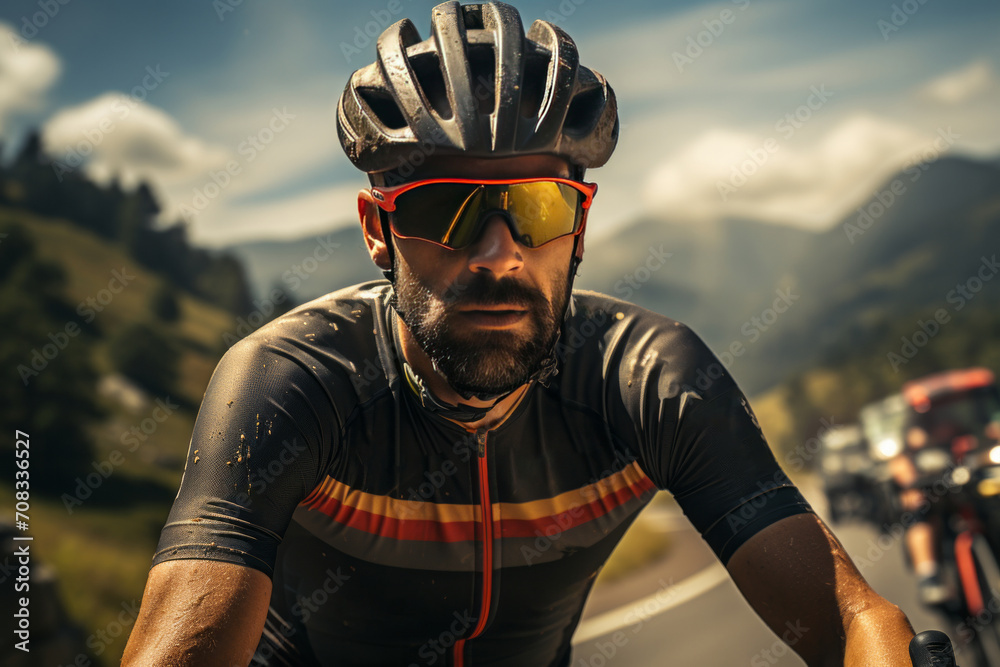 Photo Realistic of a Cyclist in Cycling Shorts and a Breathable Jersey, Generative AI