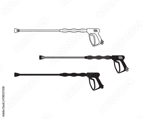 Pressure Washer Gun , Pressure Washing Vector,  Power Washing Gun	