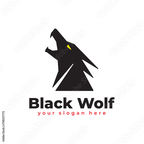 black wolf logo is suitable for your icon, simple and classy