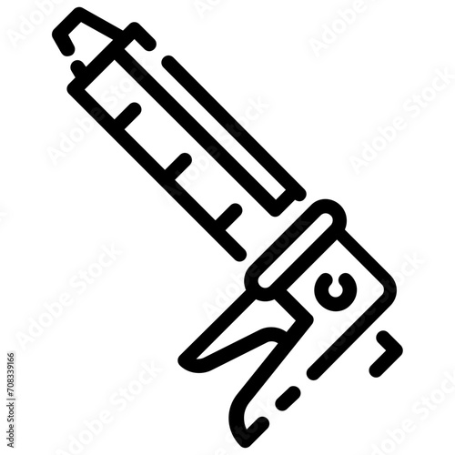 caulk gun outline vector icon