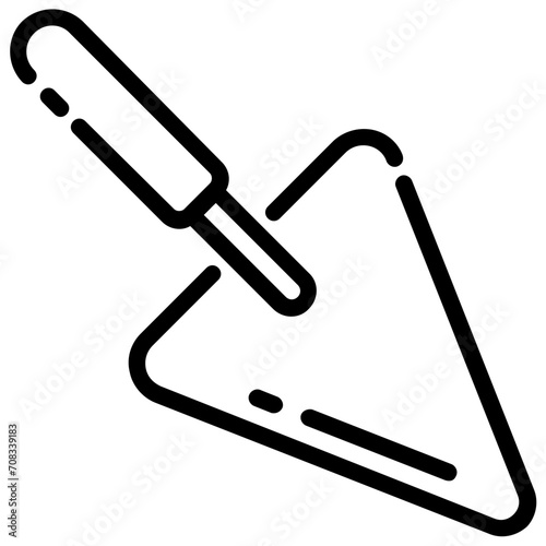 mason trowel outline vector icon