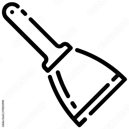 putty knife outline vector icon