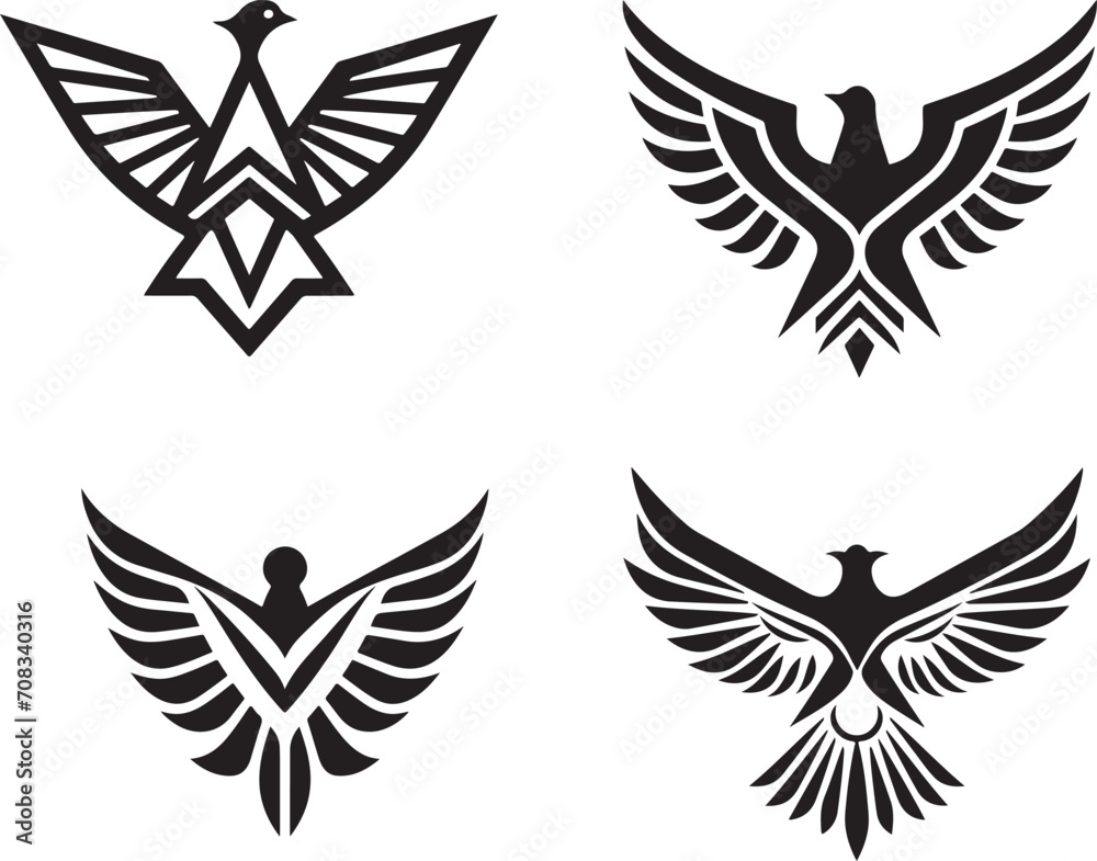 hand drawn birds silhouette sets generative ai hand drawn birds silhouette sets generative ai