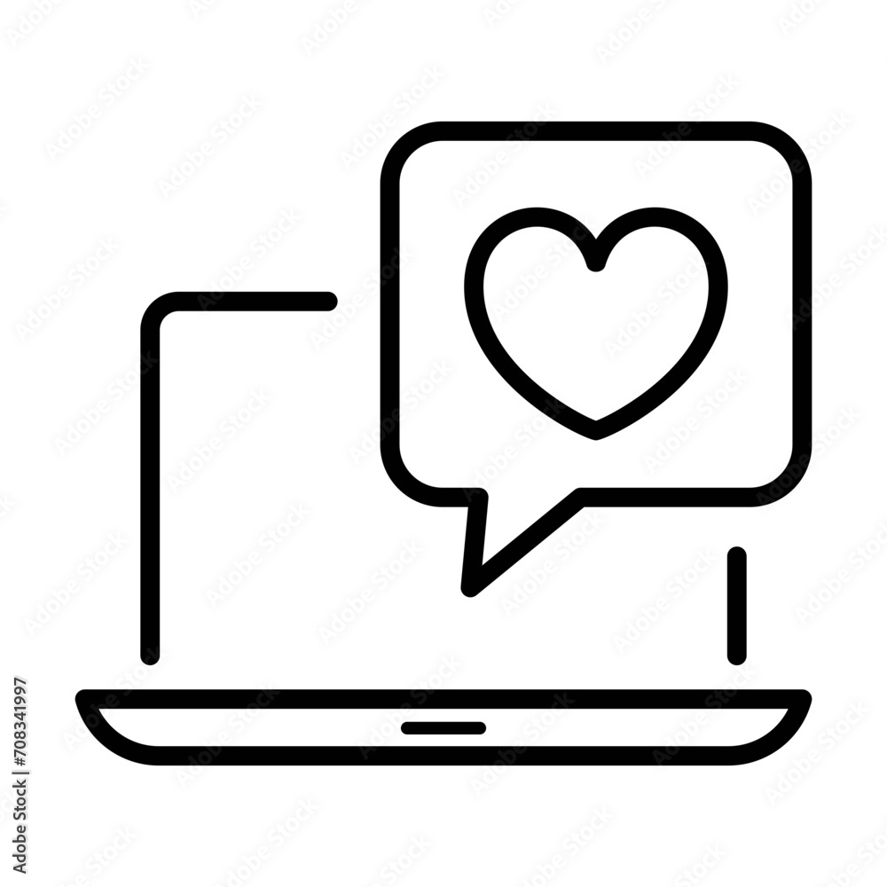 Black single online dating thin line icon, simple love network chatting flat design pictogram, infographic vector for app logo web button ui ux interface elements isolated on white background Black single online dating thin line icon, simple love network chatting flat design pictogram, infographic vector for app logo web button ui ux interface elements isolated on white background