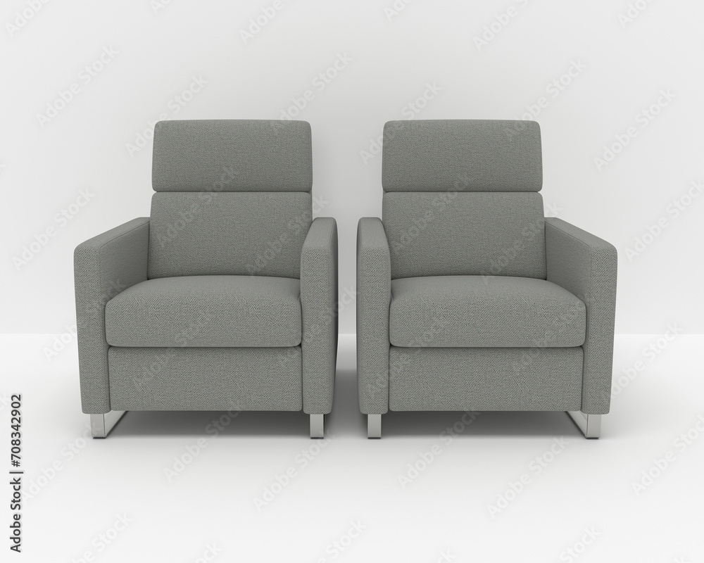 Modern sofa on white background 3D Render Modern sofa on white background 3D Render