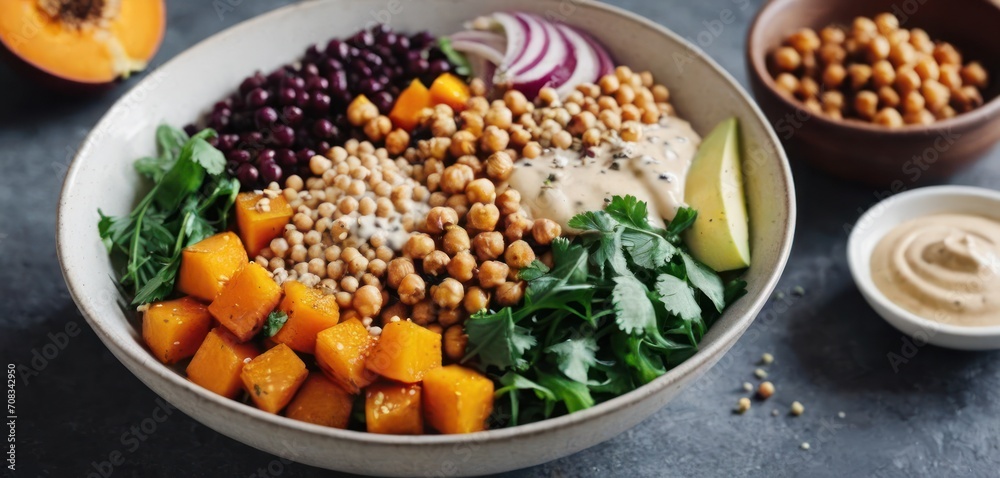 A delicious and healthy salad is on display in the image. The bowl of food contains a variety of items, including sliced app. A delicious and healthy salad is on display in the image. The bowl of food contains a variety of items, including sliced app.