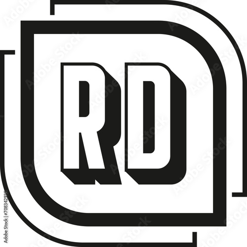 RD letter logo design on white background. RD logo. RD creative initials letter Monogram logo icon concept. RD letter design