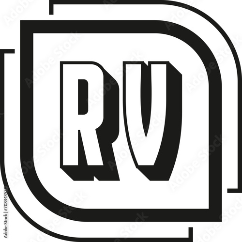 RV letter logo design on white background. RV logo. RV creative initials letter Monogram logo icon concept. RV letter design