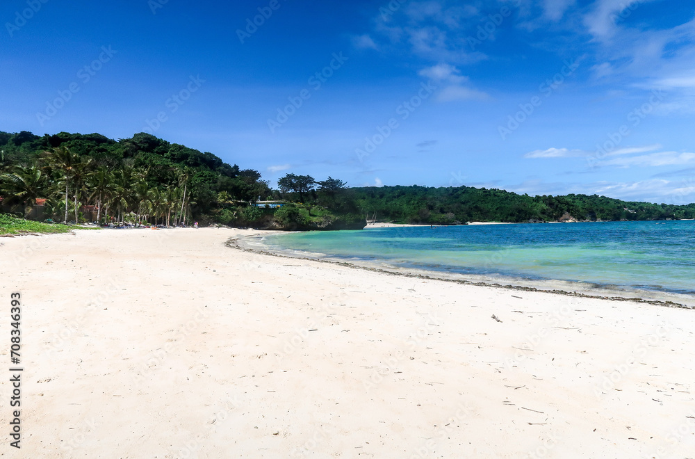 Private beach on paradise island Boracay Philippines 
