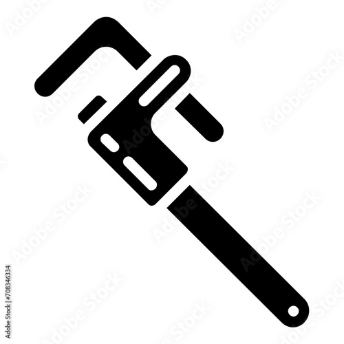 stillson wrench solid vector icon photo